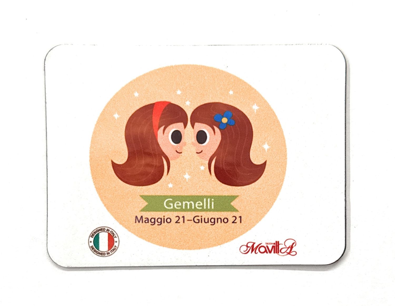 Magnete Gemelli segni zodiacali con dedica colori