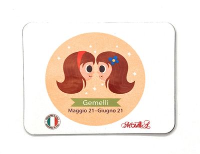 Magnete Gemelli segni zodiacali con dedica colori