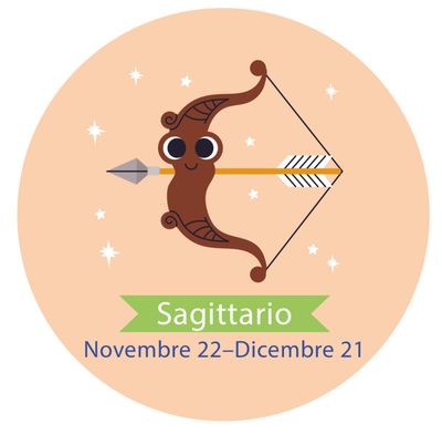 Magnete Sagittario segni zodiacali con dedica colori