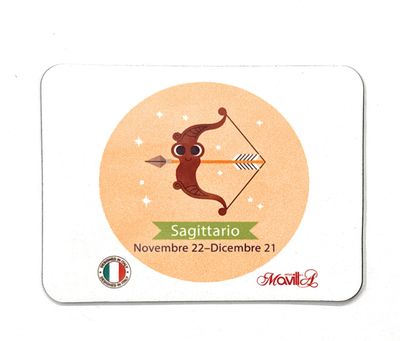 Magnete Sagittario segni zodiacali con dedica colori