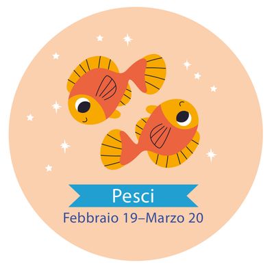 Magnete Pesci segni zodiacali con dedica colori