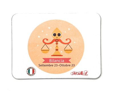 Magnete Bilancia segni zodiacali con dedica colori