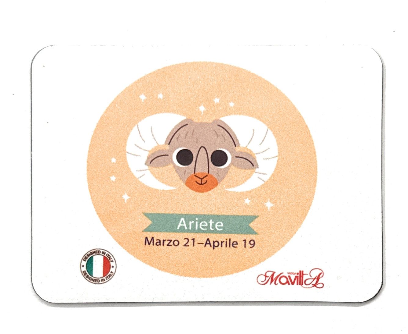 Magnete Ariete segni zodiacali con dedica colori
