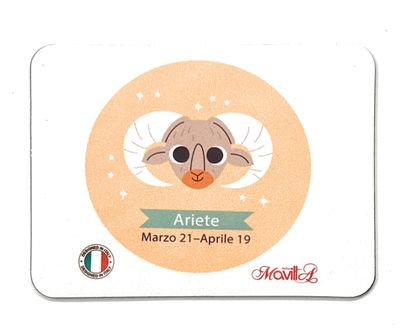 Magnete Ariete segni zodiacali con dedica colori