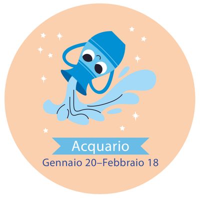 Magnete Acquario segni zodiacali con dedica colori