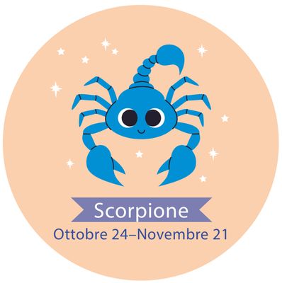 Magnete Scorpione segni zodiacali con dedica colori