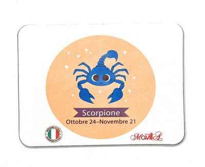 Magnete Scorpione segni zodiacali con dedica colori
