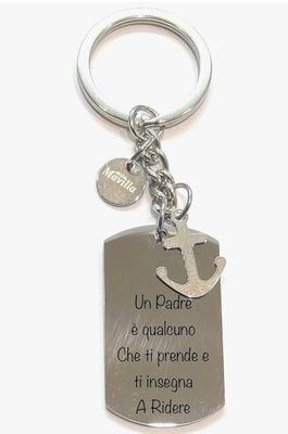 Portachiavi in acciaio Papà