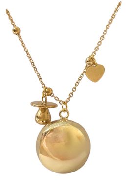 Collana dorata sfera liscia sonora Pendolo Ciuccio Gravidanza