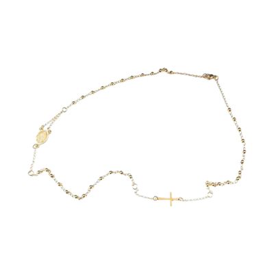 Rosario dorato religione cattolica sfere 3mm