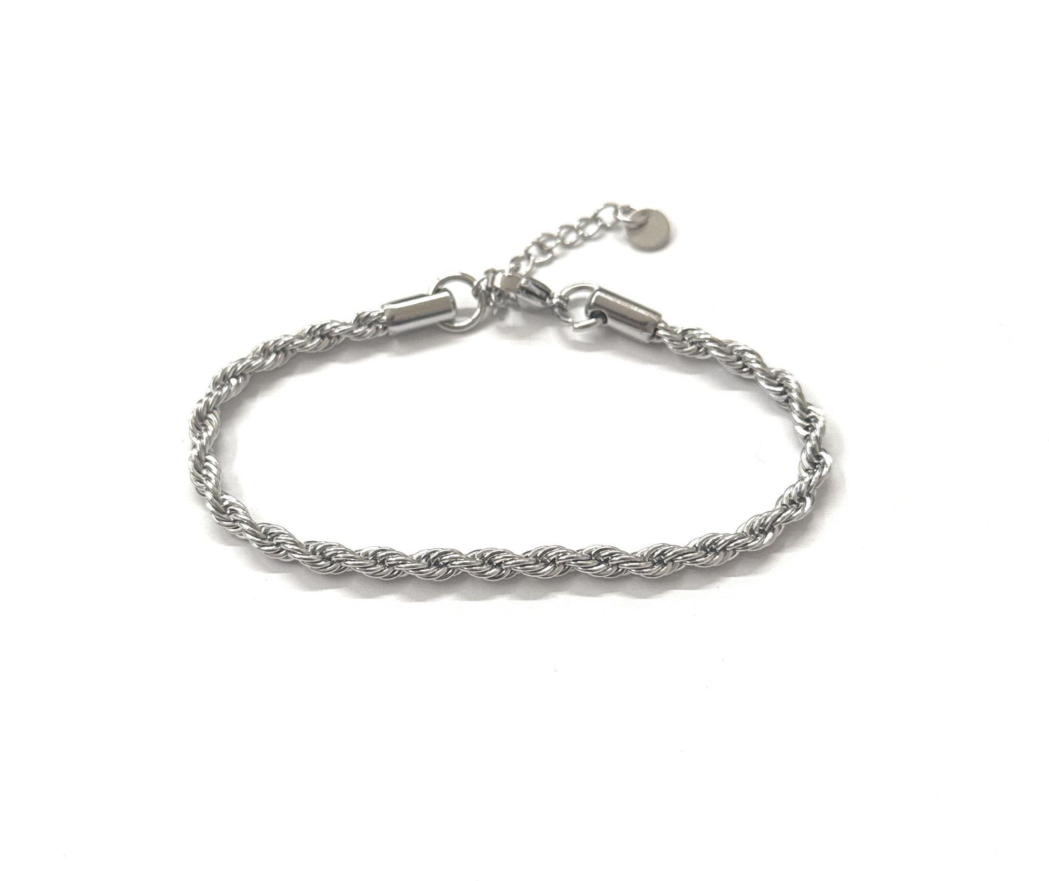 Bracciale intrecciato 3mm acciaio misura regolabile