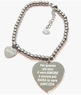 Bracciale acciaio amicizia regolabile