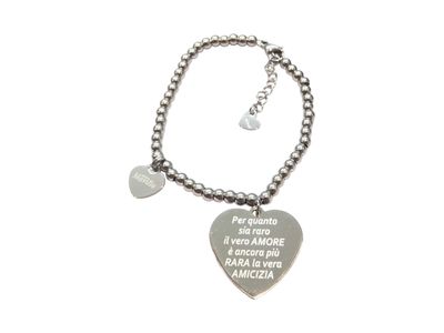Bracciale acciaio amicizia regolabile