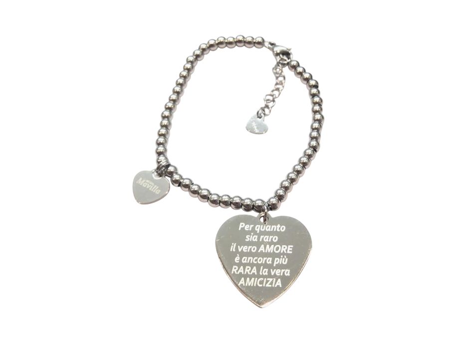 Bracciale acciaio amicizia regolabile