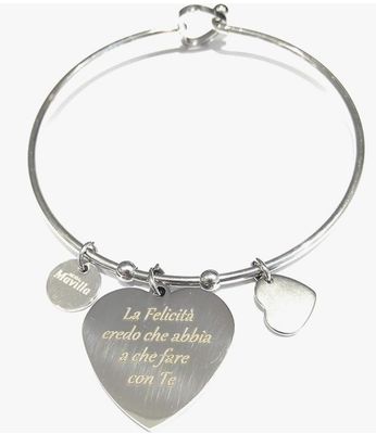 Bracciale acciaio la felicità regolabile