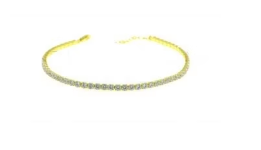 Bracciale tennis dorato zirconi bianco 3MM in argento 925