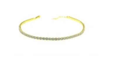 Bracciale tennis dorato zirconi bianco 3MM in argento 925
