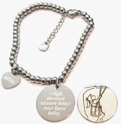 Bracciale acciaio figli regolabile