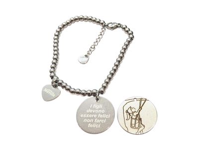 Bracciale acciaio figli regolabile