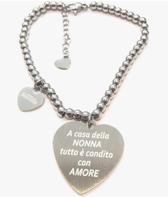 Bracciale acciaio a casa della nonna regolabile