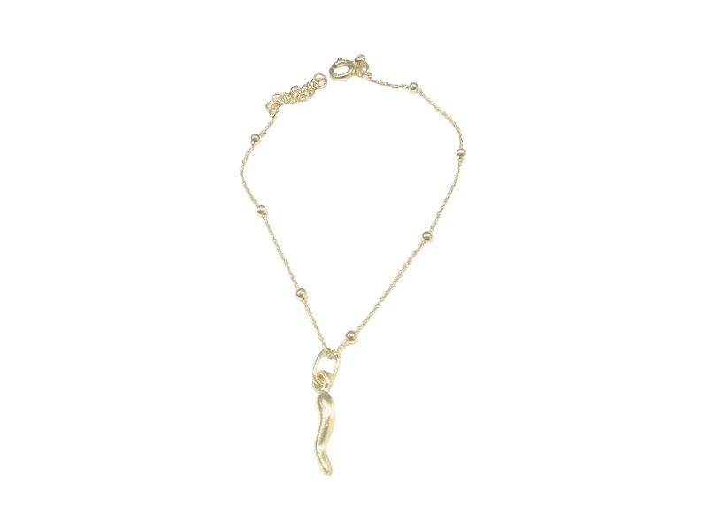 Bracciale catena acciaio corno dorato regolabile