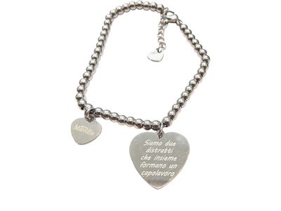 Bracciale acciaio innamorati regolabile