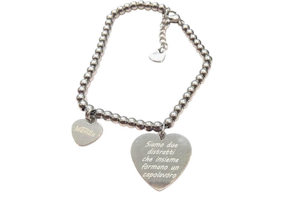 Bracciale acciaio innamorati regolabile