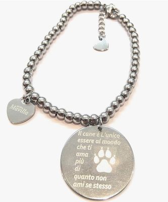 Bracciale acciaio il cane regolabile