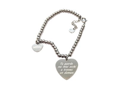 Bracciale acciaio innamorati regolabile