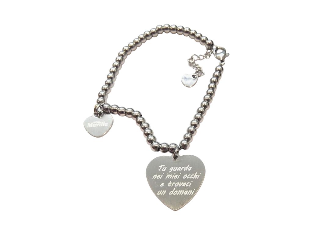 Bracciale acciaio innamorati regolabile