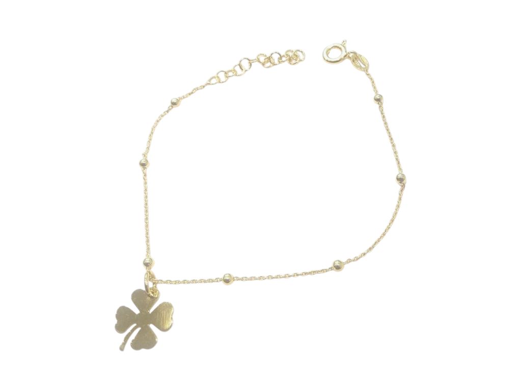 Bracciale acciaio quadrifoglio misura regolabile