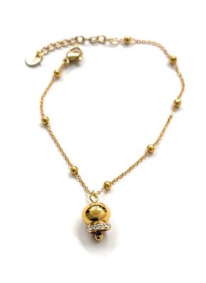 Bracciale dorato Campanella acciaio regolabile