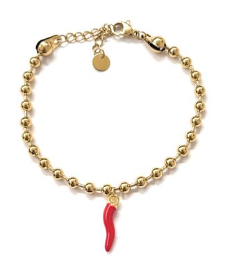 Bracciale sfere dorato acciaio corno