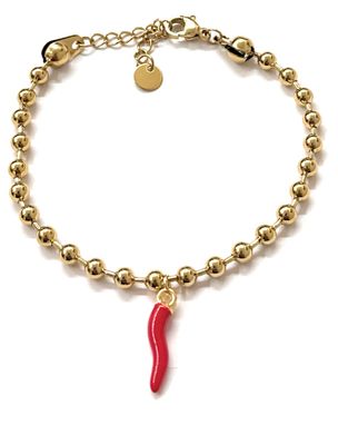 Bracciale sfere dorato acciaio corno