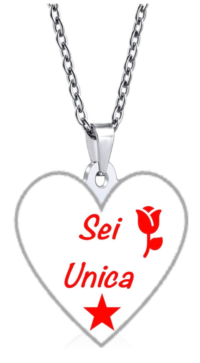 Collana Sei Unica cuore Acciaio