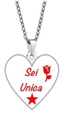 Collana Sei Unica cuore Acciaio