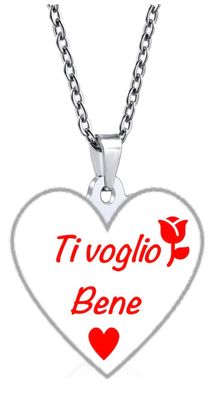Collana Ti voglio bene cuore Acciaio