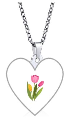 Collana Tulipano cuore Acciaio