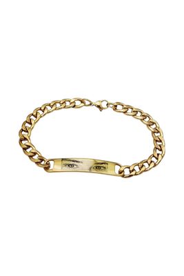 Bracciale dorato sguardo inciso Personalizzato a catena Acciaio