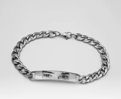 Bracciale con sguardo inciso Personalizzato a catena Acciaio