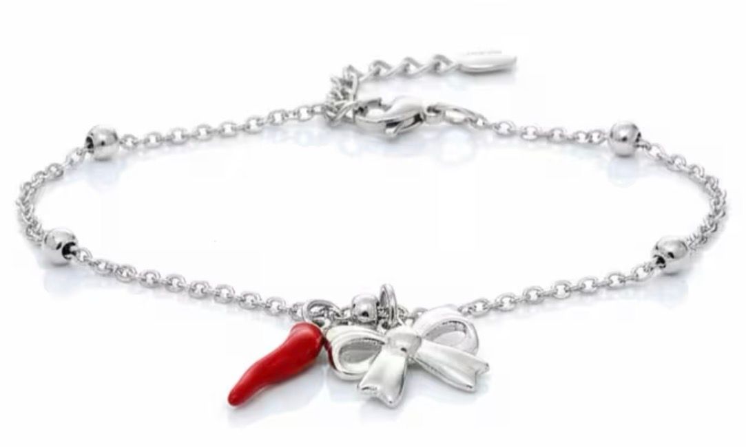 Bracciale regolabile acciaio Fiocco e corno