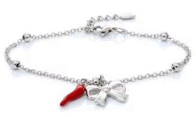 Bracciale regolabile acciaio Fiocco e corno Bracciale regolabile acciaio Fiocco e corno