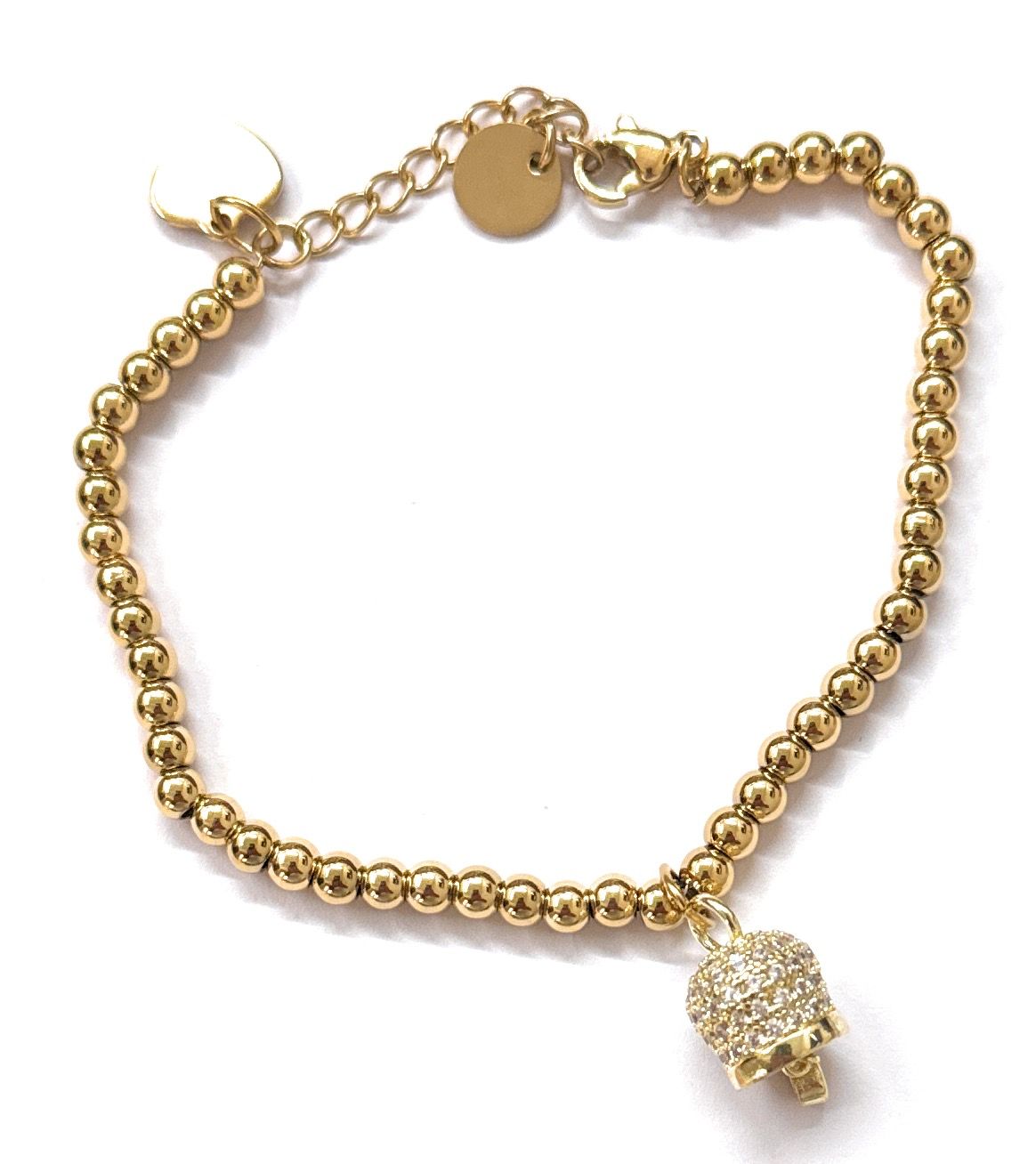 Bracciale Dorato Campanella acciaio regolabile