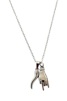 Collana acciaio corno portafortuna corna acciaio Collana acciaio corno portafortuna corna acciaio