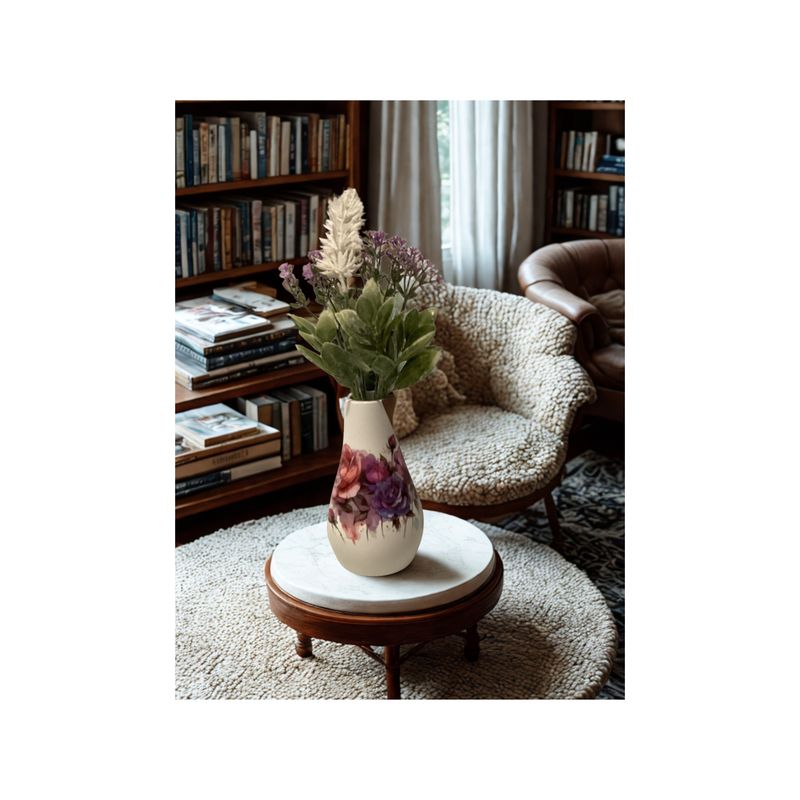 Purple Rose Resin Crete Vase – Handmade