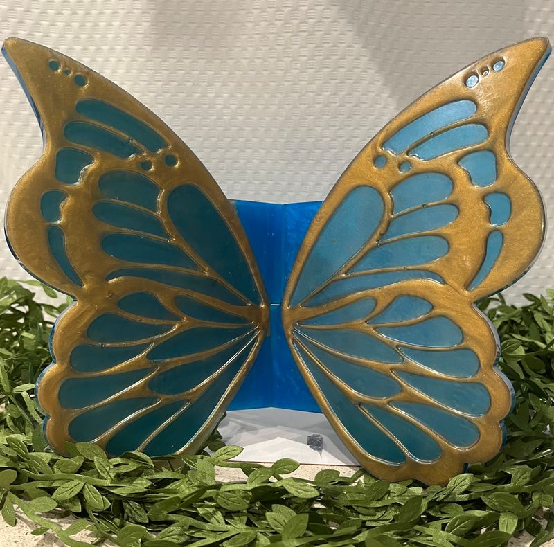 🦋 Butterfly Book Holder – Vintage Gold & Blue (Unique butterfly home Decor )