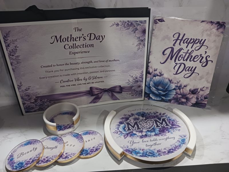 White & Gold "Rooted in Her Love" Tray Set