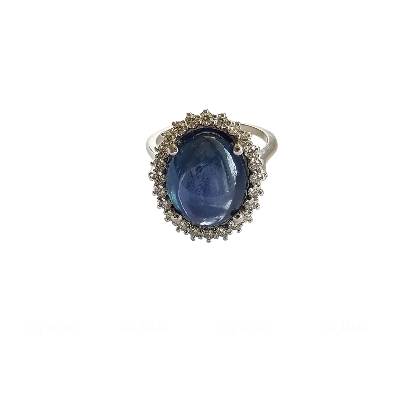 Natural Star Sapphire 10.67ct Diamond Ring, GIA certificate,14k White Gold