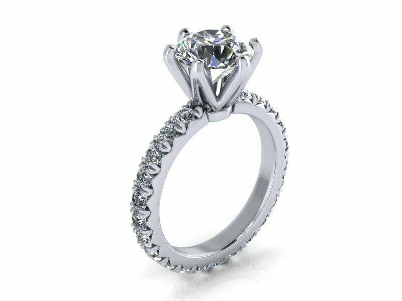 18K White Gold 2.5 CT  Solitaire Engagement  Ring