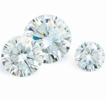 Moissanite, Size 5 mm - 8 mm (price for pcs.)